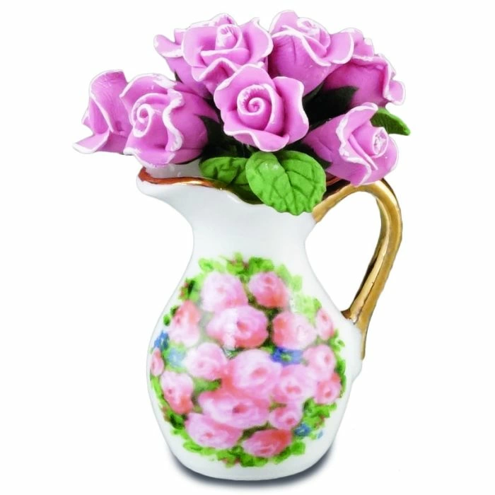 Floral Jug with Pink Roses