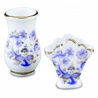 Pair of Blue and Gold Vases