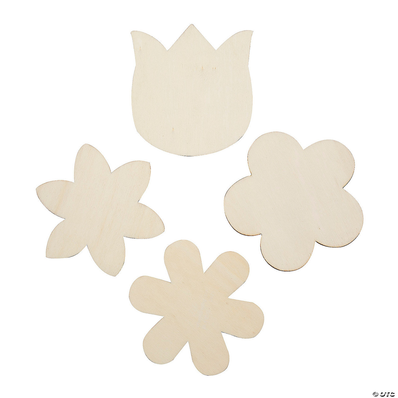 DIY Unfinished Wood Flowers with Magnets - 24 Pc.
