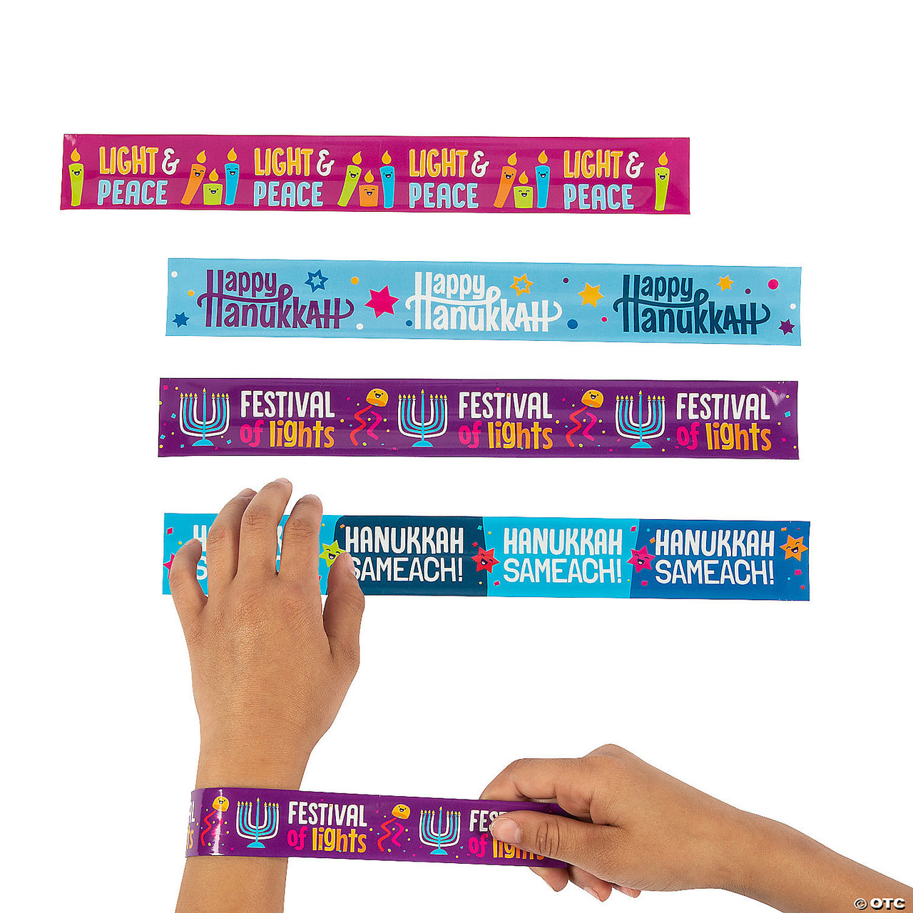 Hanukkah Slap Bracelets (12 in a pack)