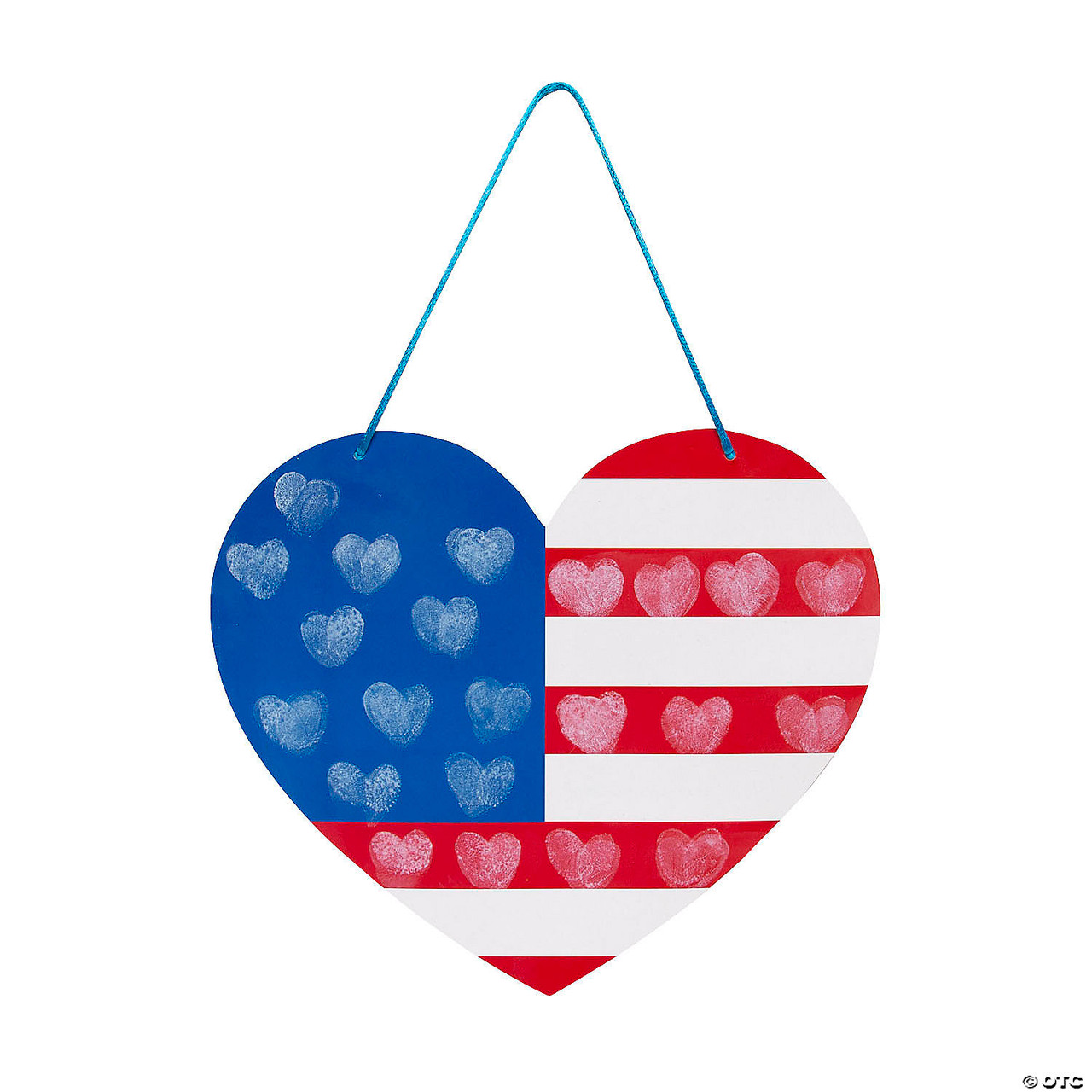 Thumbprint Heart American Flag Sign Craft Kit - Makes 12