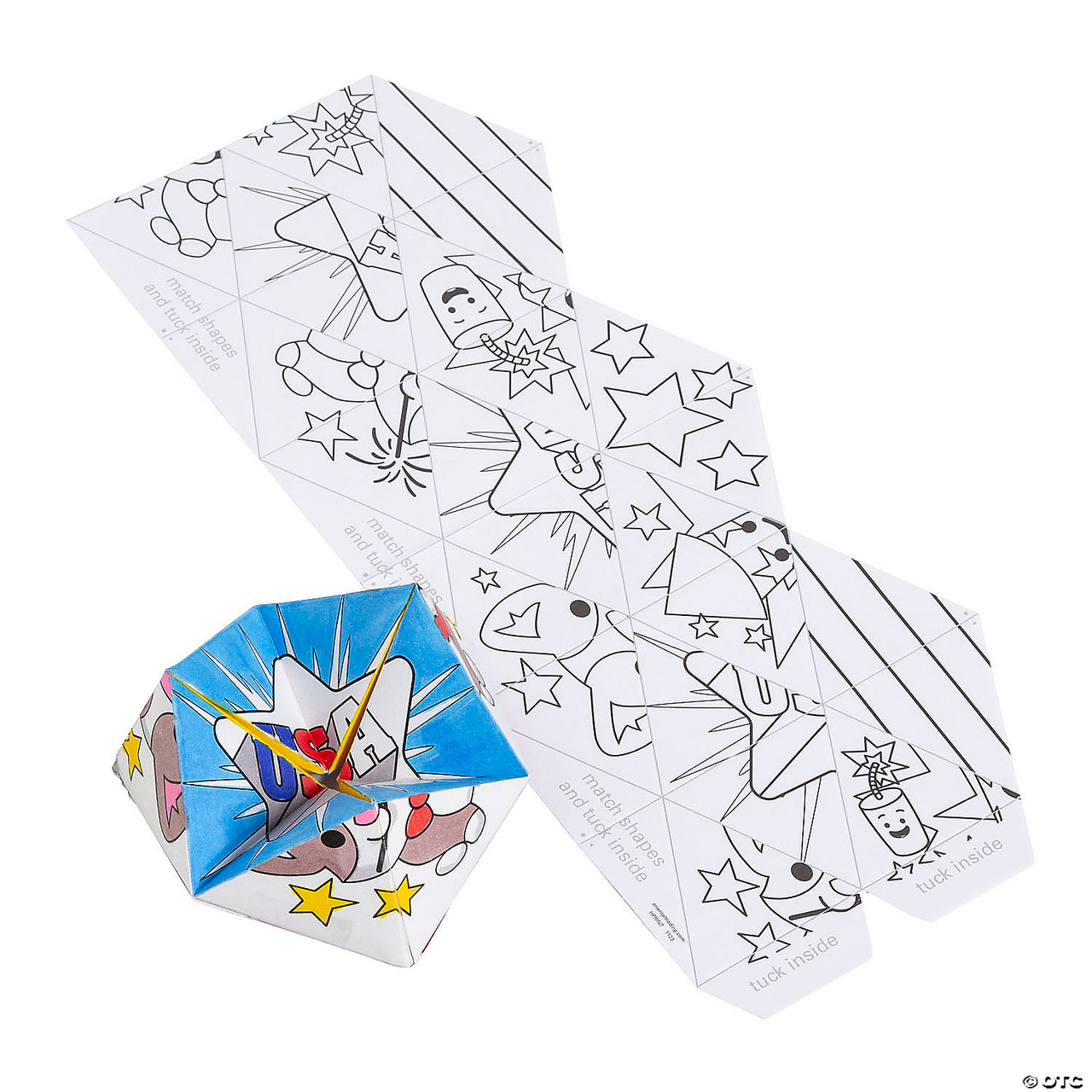 Color Your Own Patriotic Kaleidocycles - 12 Pc.