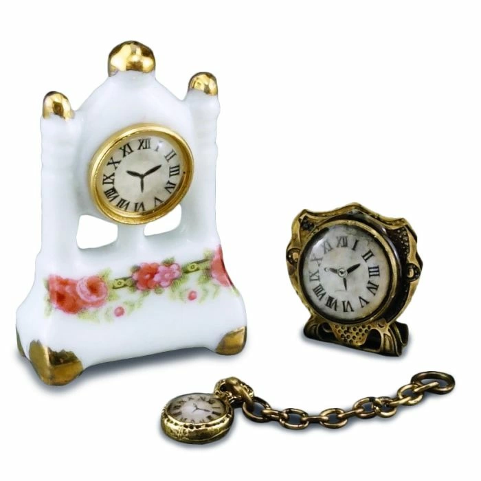 Pair of Clocks and Pocket Watch