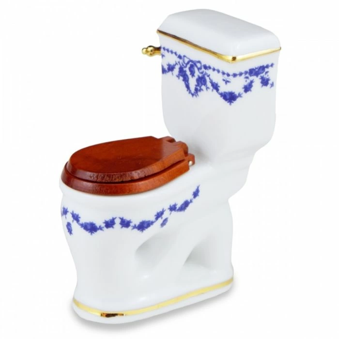 Blue Bow Toilet