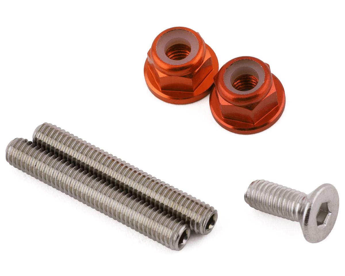 175RC RB10 "Ti-Look" Lower Arm Studs (Orange) (2)