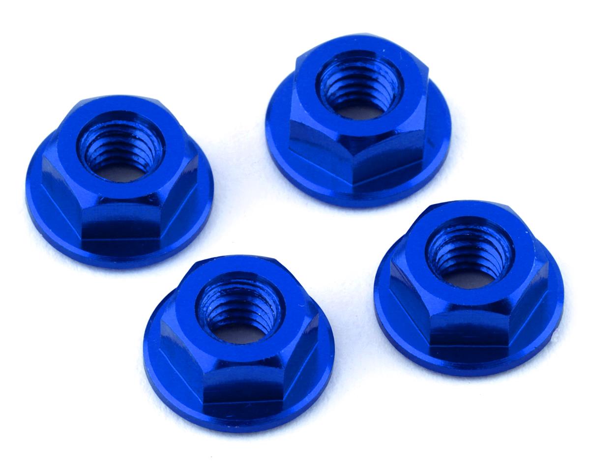 175RC Yokomo YZ-2 DTM 3.1 Aluminum Serrated Wheel Nuts (Blue)