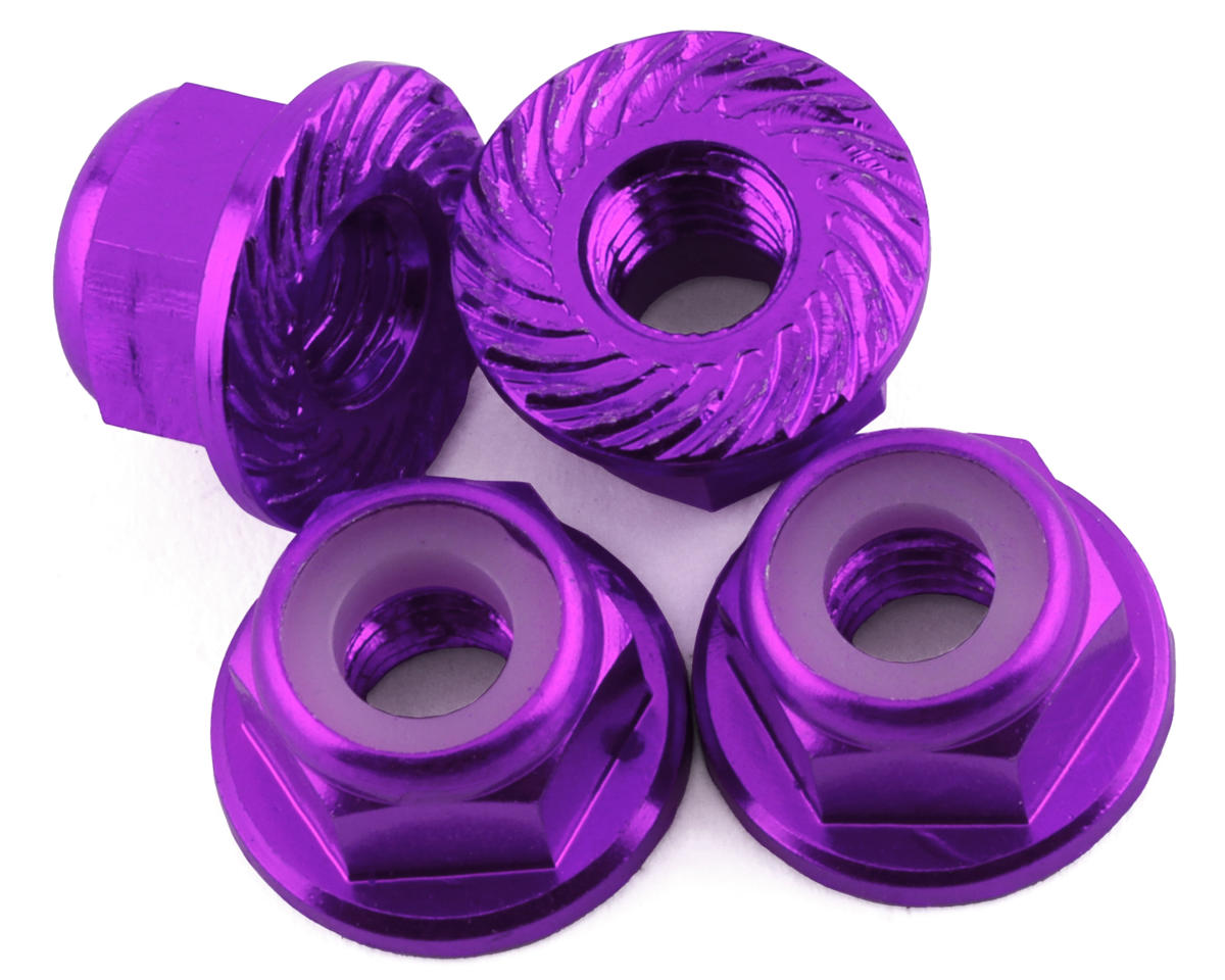 175RC 4mm Locking Wheel Nuts for Traxxas Hoss (Purple) (4)