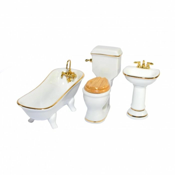 White Porcelain Bathroom Set