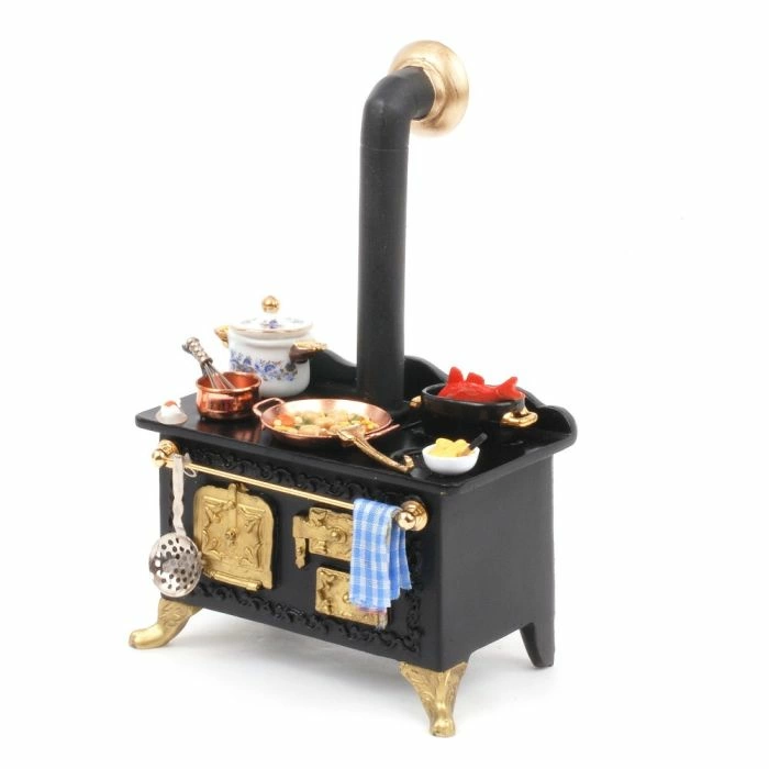 Black Stove with Accessories