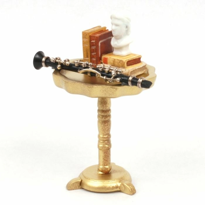Golden Music Table with Accessories