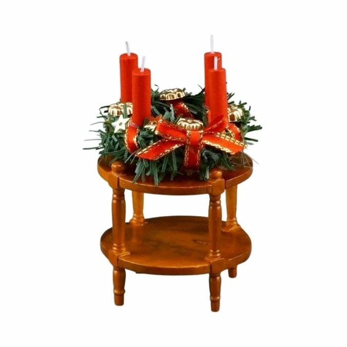 Round Side Table with Advent Wreath