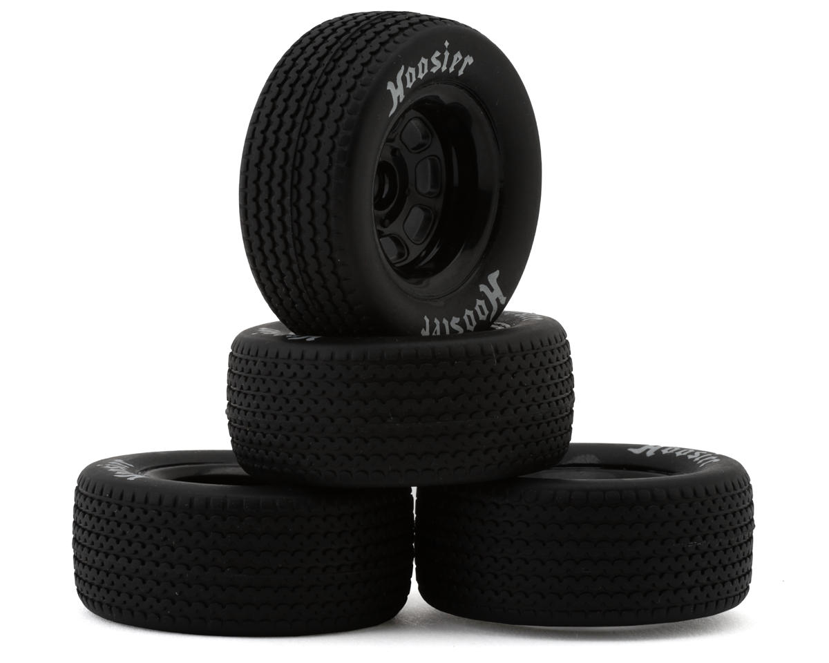 1RC Racing Pre-Mounted 1/18 Modified Hoosier Tires (Black) (4) (F/R) (Soft)