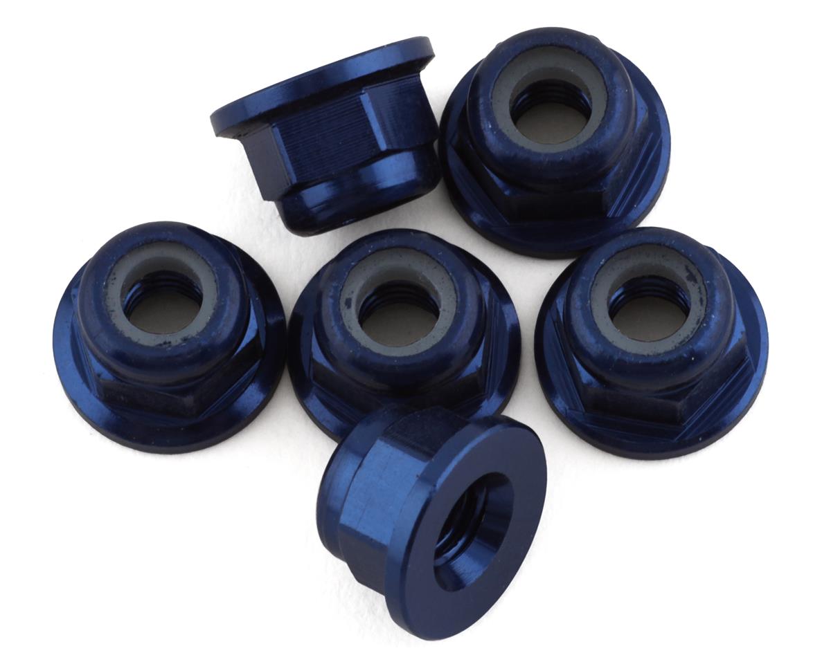 1UP Racing 3mm Aluminum Flanged Locknuts (Dark Blue) (6)