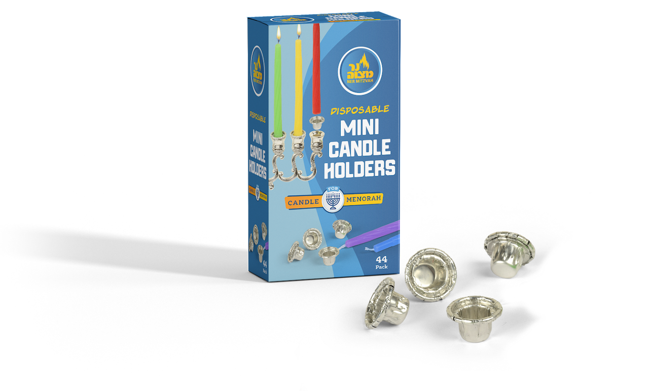 44pk. Mini Disposable aluminum holders for Chanukah Candles