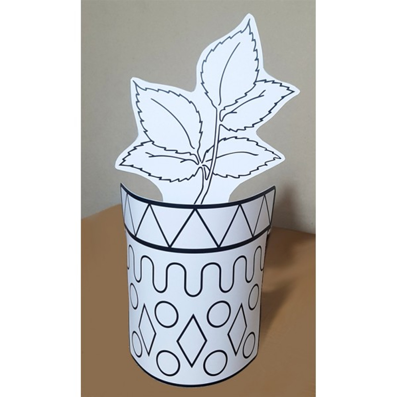 Tu B'Shvat Cardboard Flower Pot for Decoration w. Stickers (36)