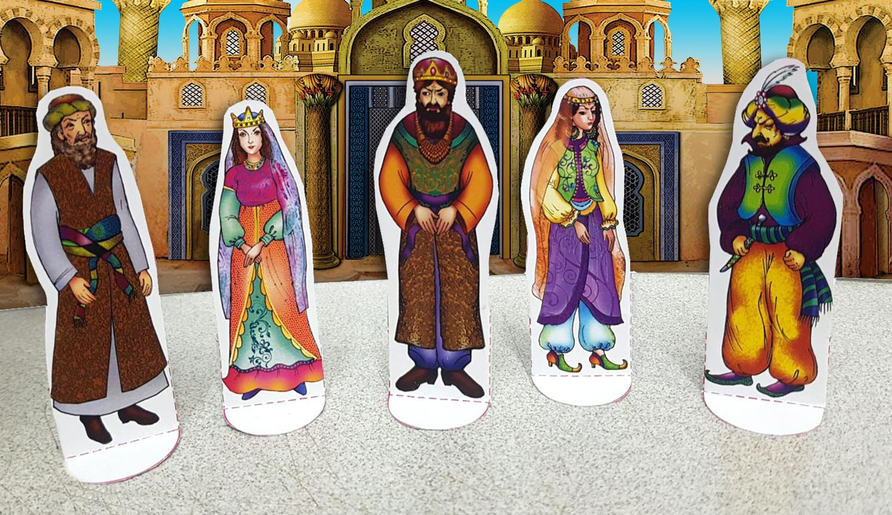 Purim Character Puppets on Fingers (18 Sets)