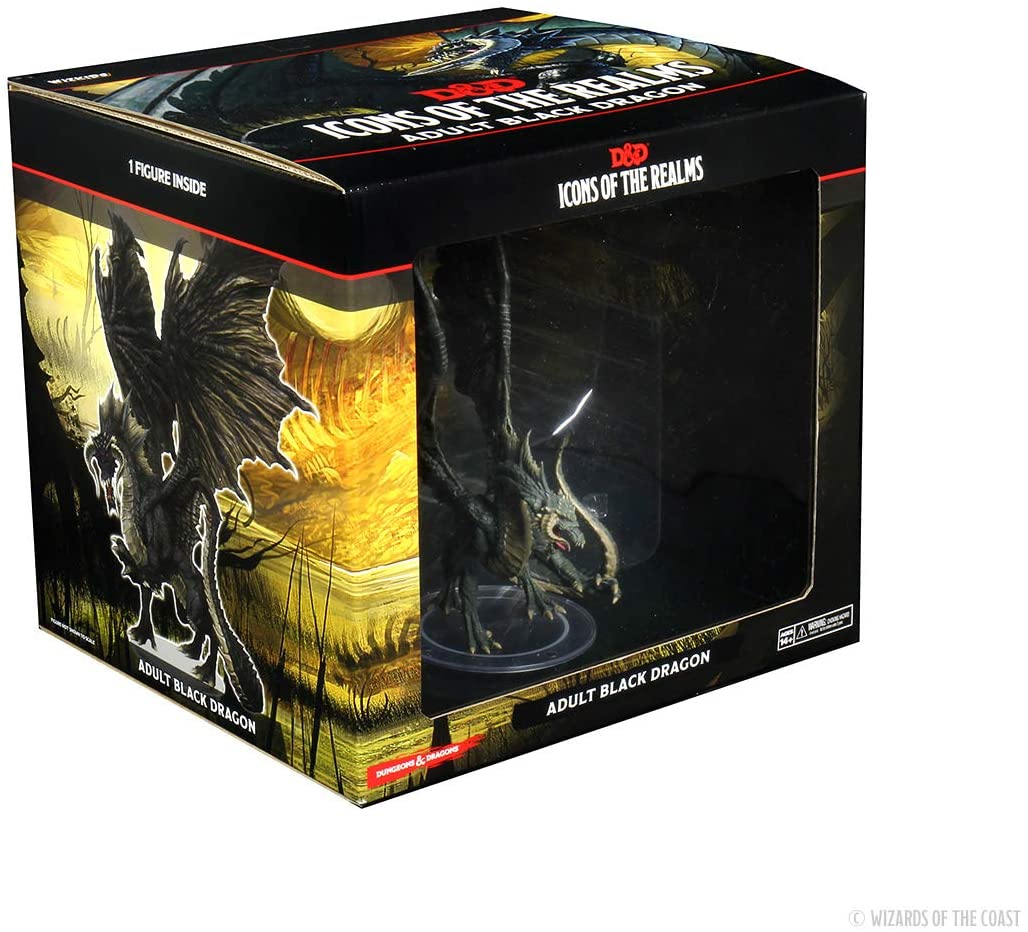 D&D Miniatures: Icons of the Realms - Premium Figure: Adult Black Drag
