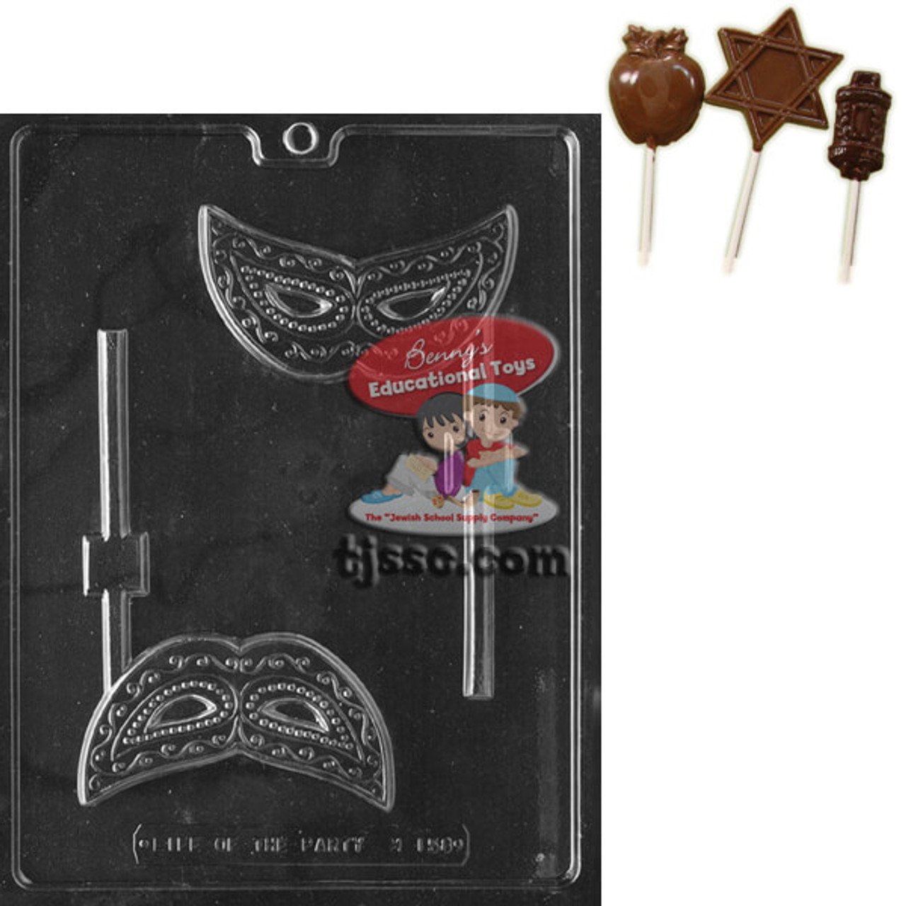 Purim Masks Lollipop Chocolate Mold
