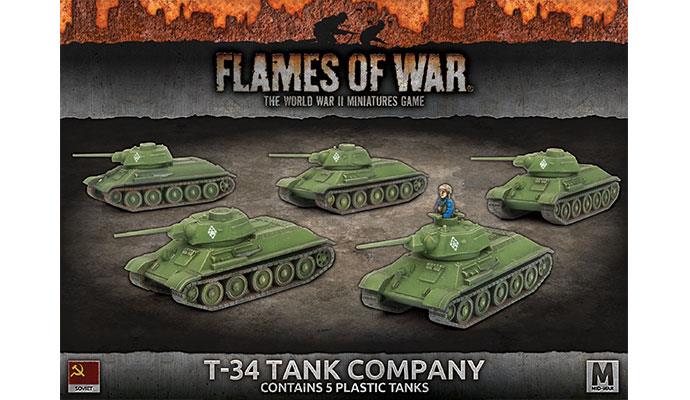 Flames of War: WWII: Soviet (SBX54) - T-34 Tank Company (Plastic) (Mid
