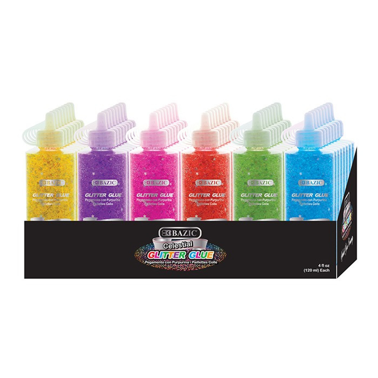 4 oz Celestial Series Glitter Glue - Pack of 6 Bottles (in 6 Colors)