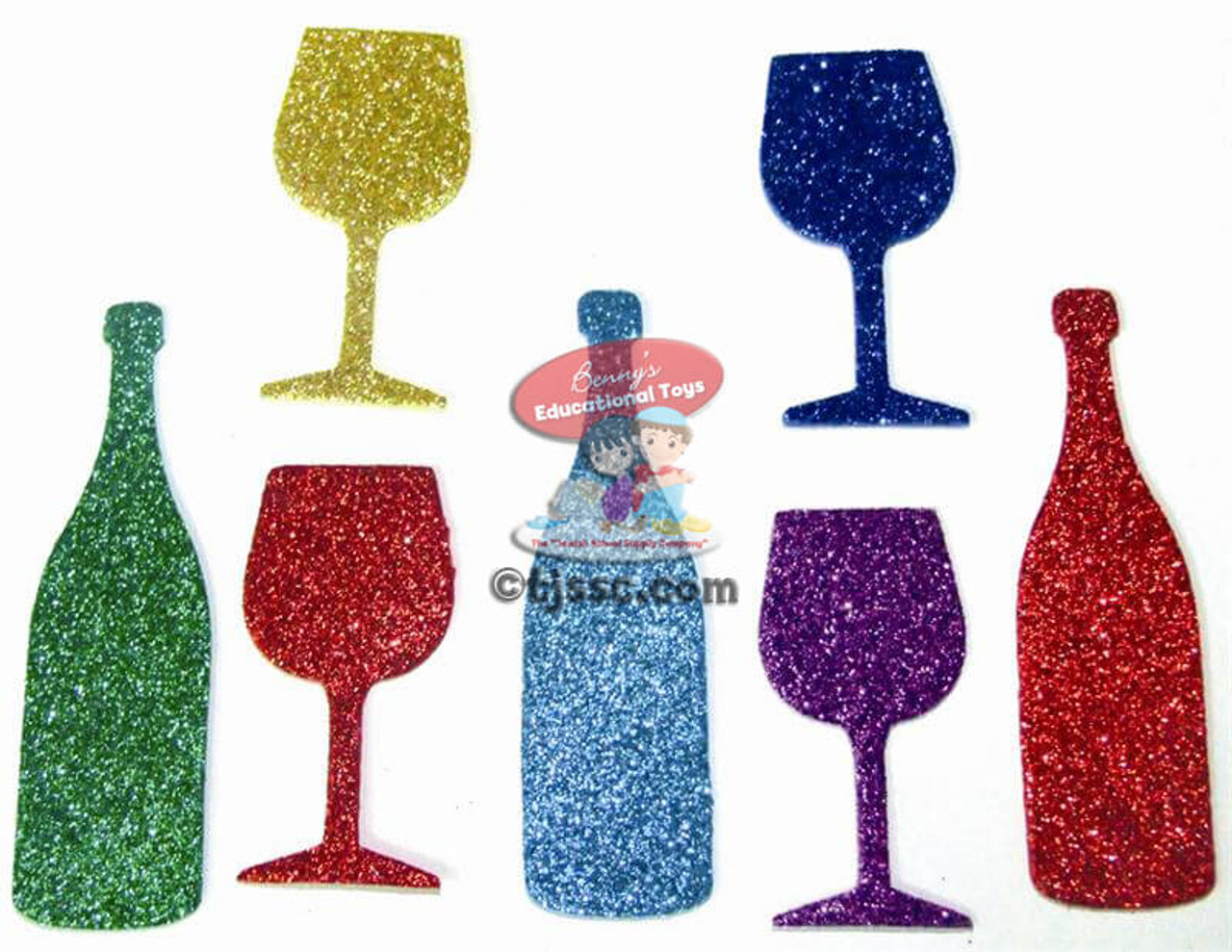 Shabbat, Passover Kiddush Wine & Kiddush Cups Glittering Foam Shapes