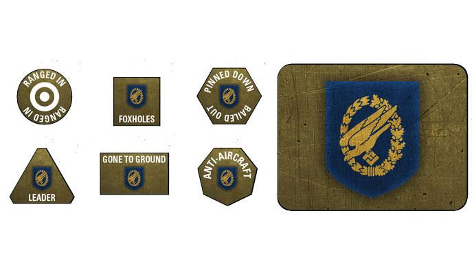 Flames of War: WWII: German (GE907) - Fallschirmjager Tokens & Objecti