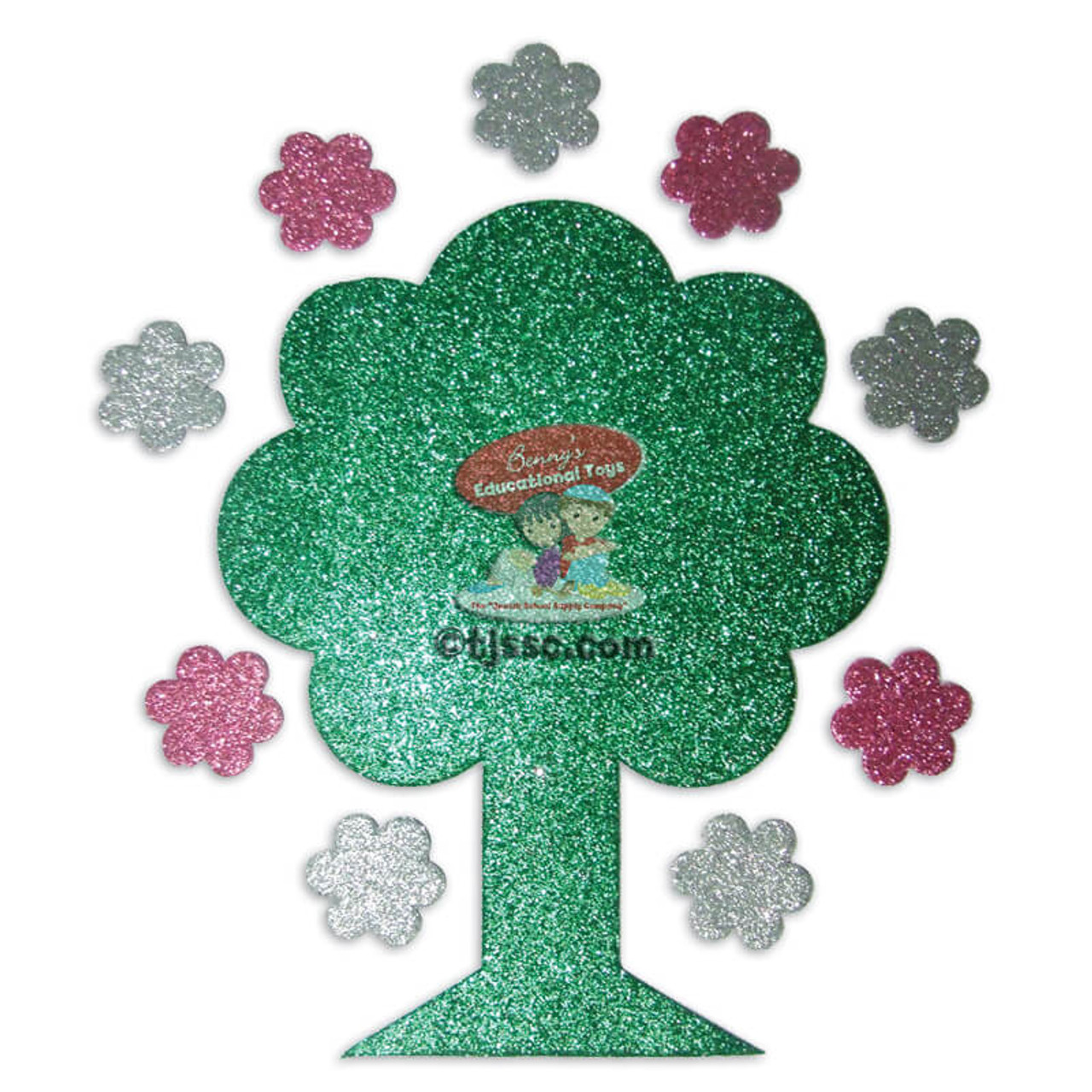 Glitter Tree with Flowers Foam Shapes