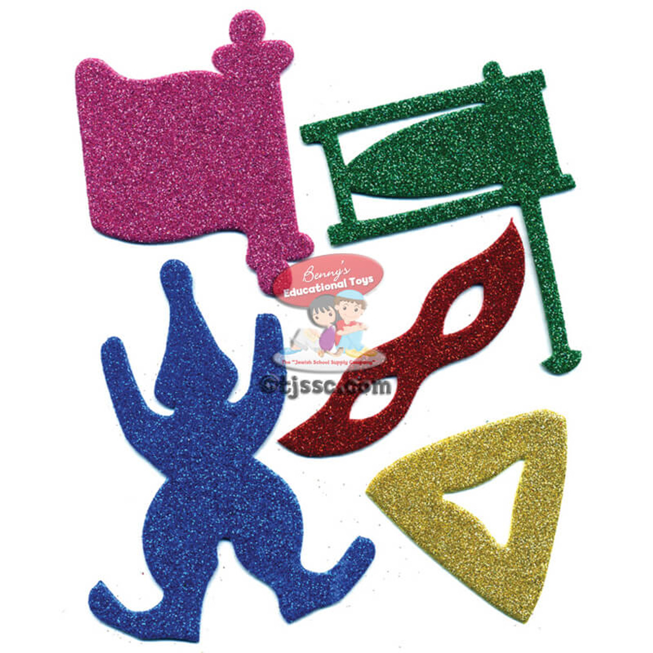 Glitter Purim Foam Shapes