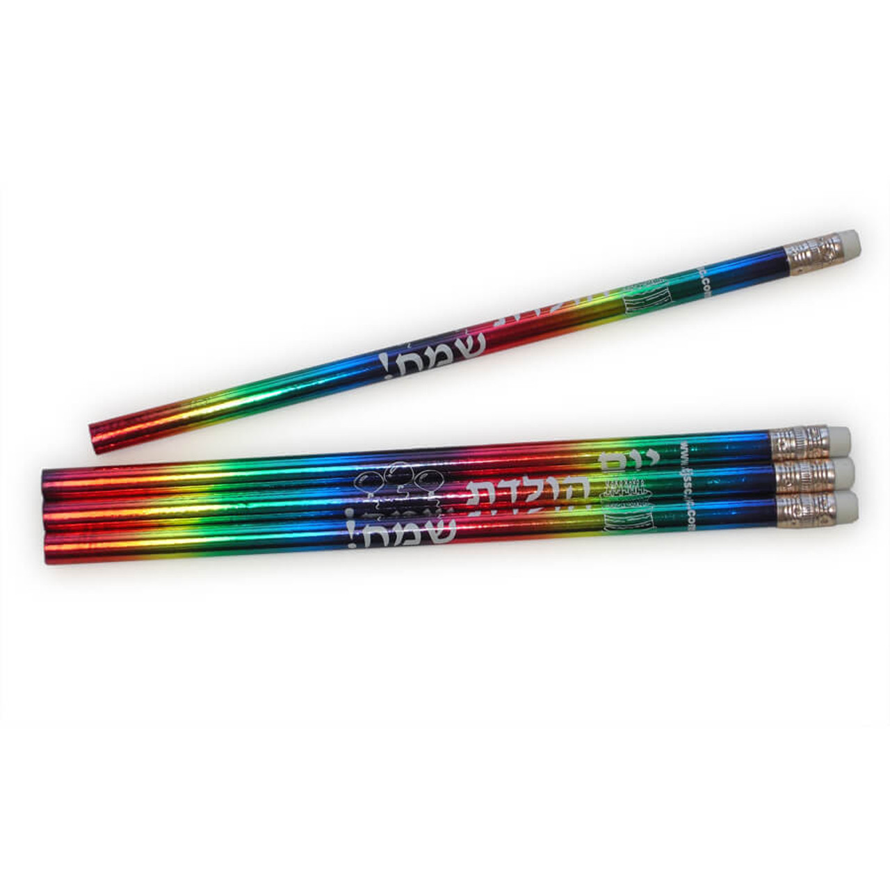 "Happy Birthday" in Hebrew Incentive Pencils (Pack of 12)