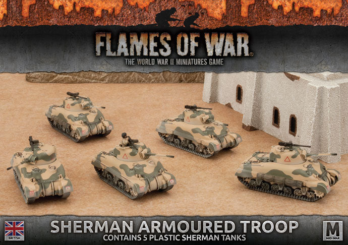Flames of War: WWII: British (BBX42) - Sherman Armoured Troop (Plastic