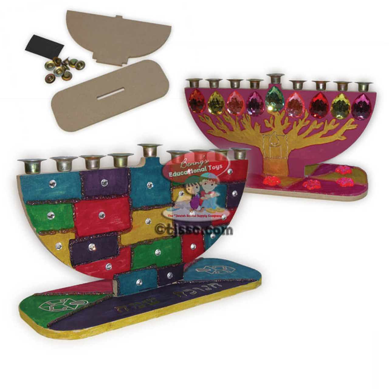 Build-Your-Own Upright Hanukkah Menorah DIY Craft Project (Pack of 10)