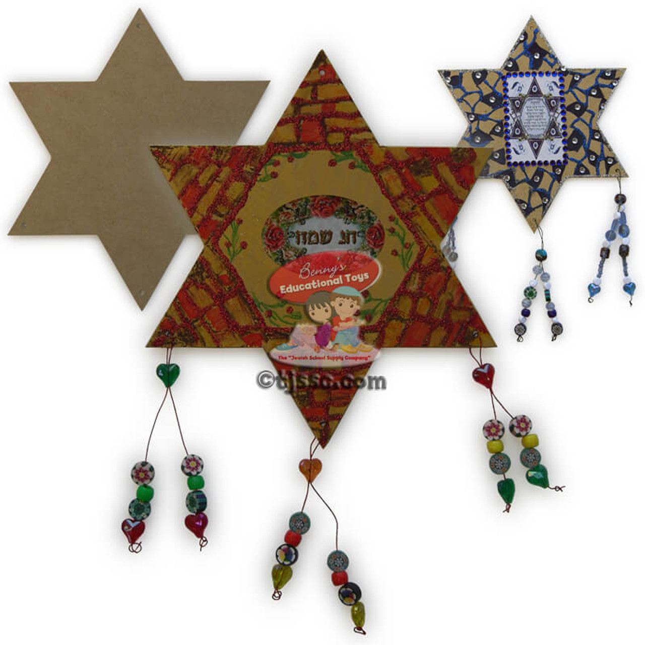 Large Wooden Star of David for Decoration (pack of 10)