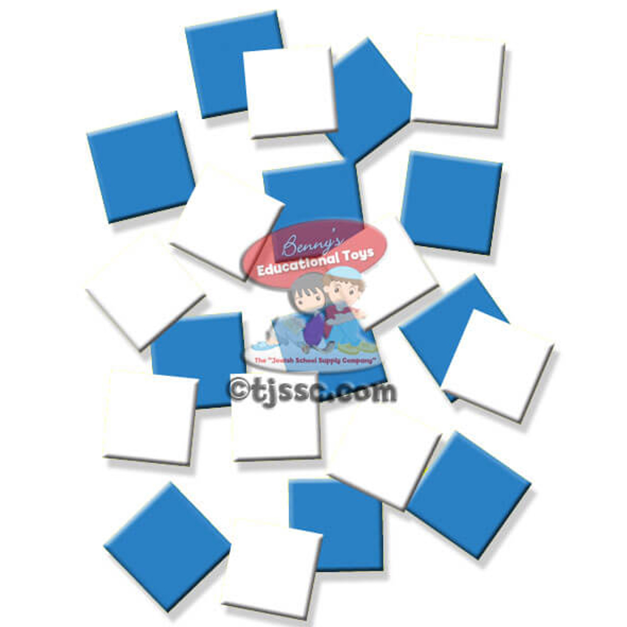 Blue & White Foam Shapes (Mosaic Squares)