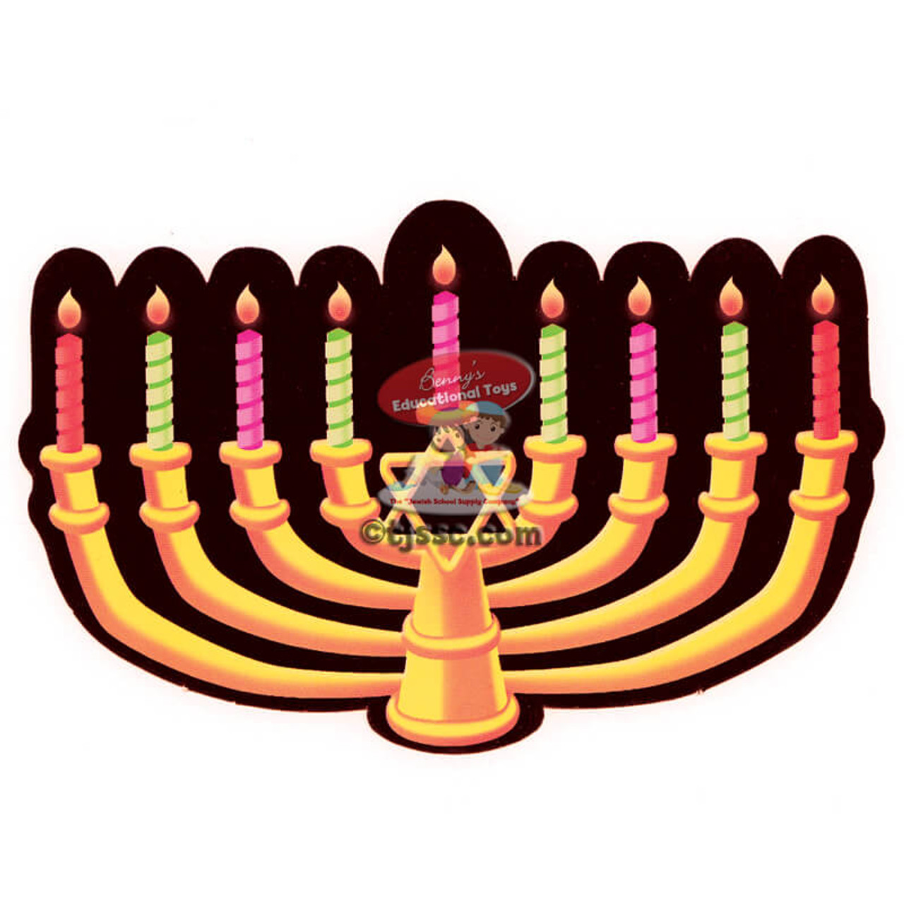 Fluorescent Glow Menorah Cut-Outs