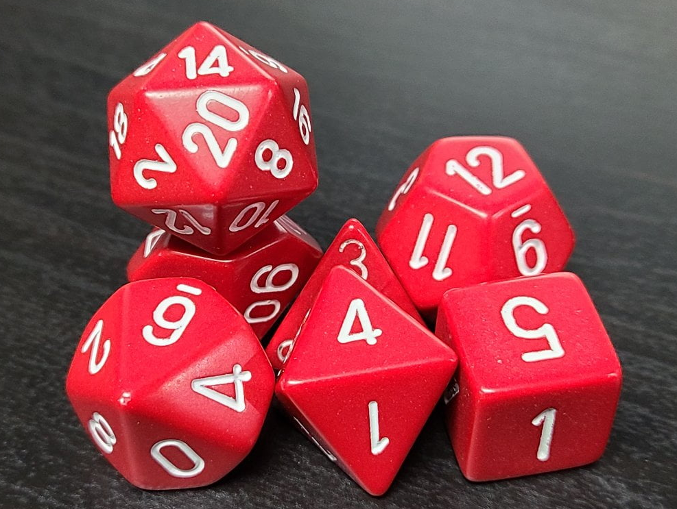 CHX25404: Opaque - Poly Set Red w/white (7)