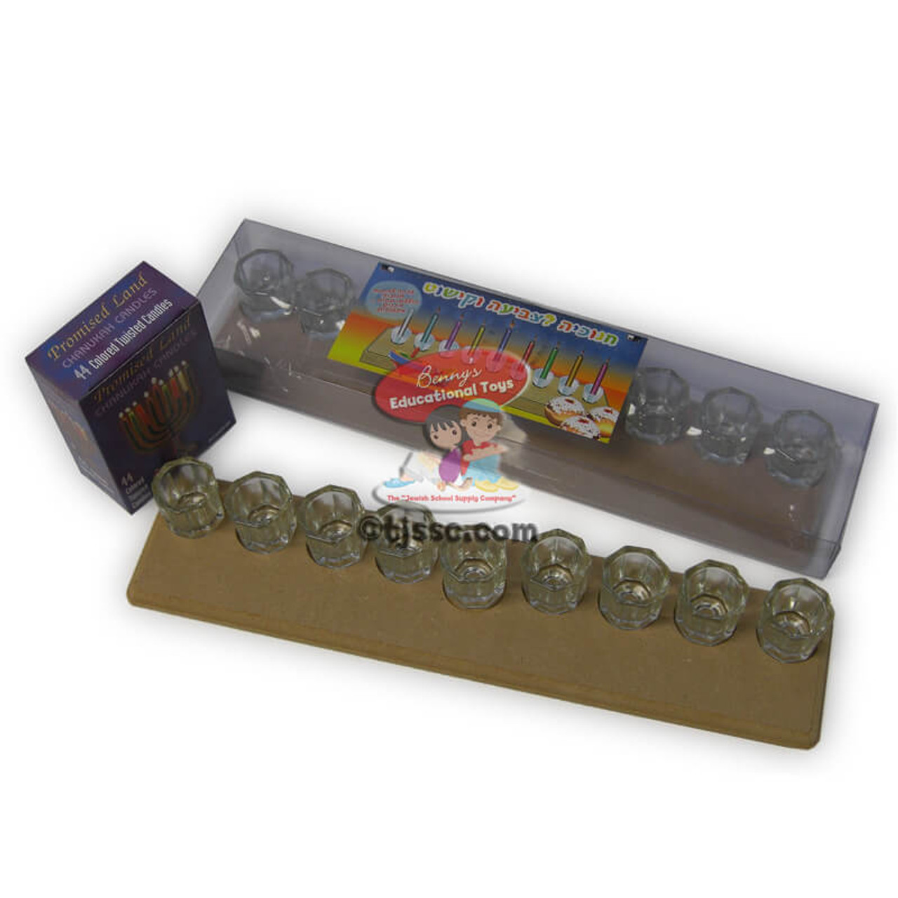 Large Menorah with Glass Candle Cups