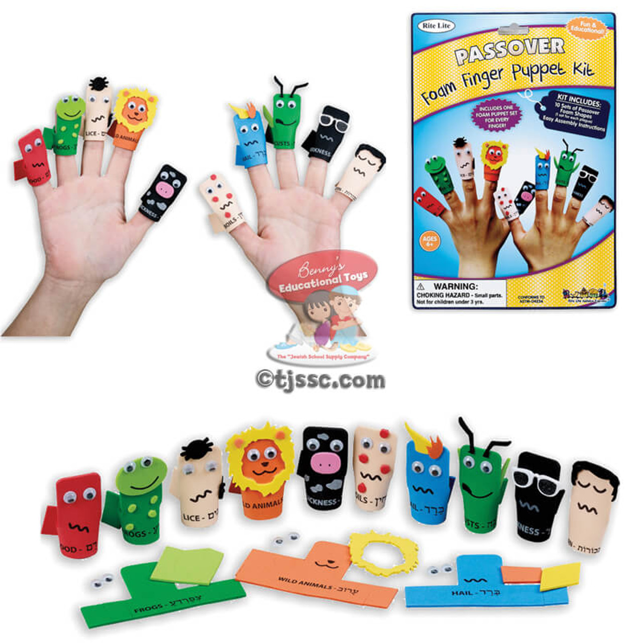 ON SALE! - Ten Plagues Foam Finger Puppet Kit