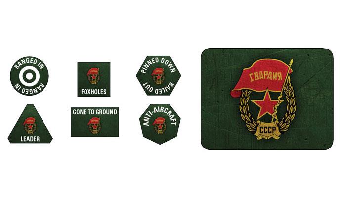 Flames of War: WWII: Soviet (SU905) - Soviet Guards Tokens (x20) and O
