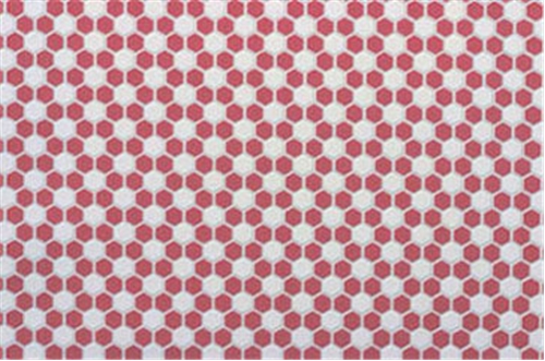 Tile, Hexagons, 12X16, Red/White