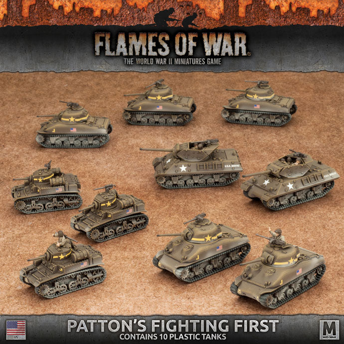 Flames of War: WWII: USA (USAB08) - Patton's Fighting First (Plastic)