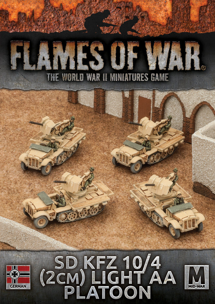 Flames of War: WWII: German (GBX94) - Sd Kfz 10/4 (2cm) Light AA Plato