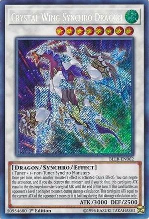 Crystal Wing Synchro Dragon (BLLR-EN062) Secret Rare 1st Edition