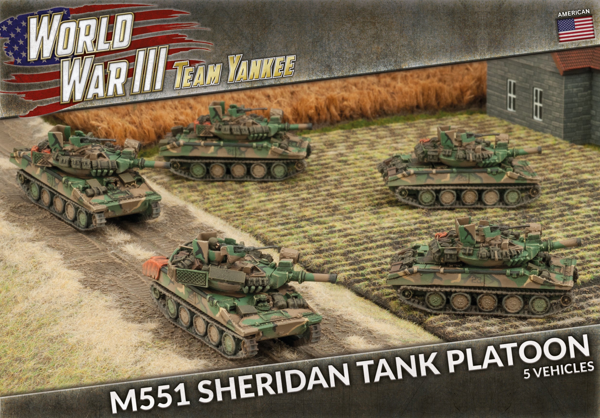 Flames of War: Team Yankee WW3: USA (TUBX17) - M551 Sheidan Tank Plato