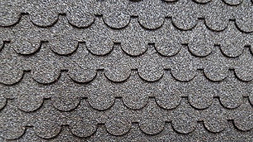 Rounded Tab Asphalt Shingles, Black