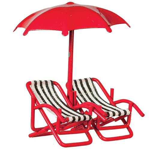1/2" Scale 2 Chairs, Umbrella