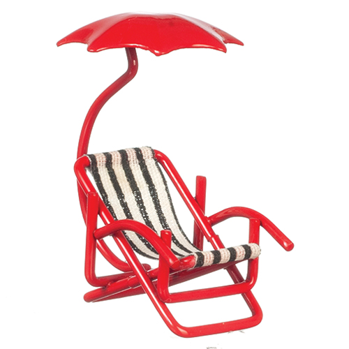 1/2" Scale Chair with Umbrella, Red