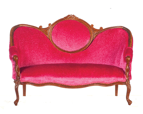 Victorian Sofa/Pink, Walnut