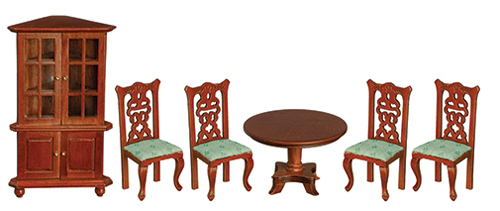 Dining Room, 6 pc., Red, Walnut