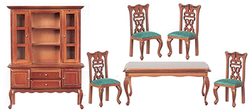Dining Room Set, Gr, Walnut, 6 Pieces