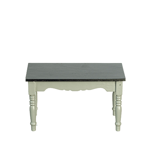 Table with Turned Leg, Gray, Black